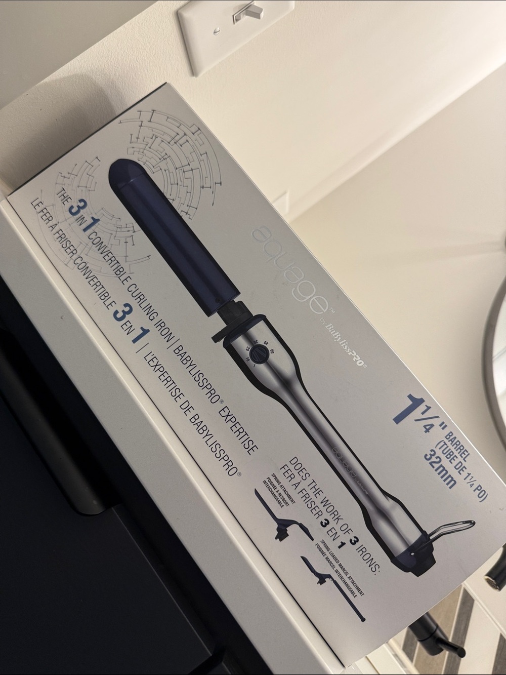 Aquage 3-in-1 Convertible Curling Iron 1.25” barrel